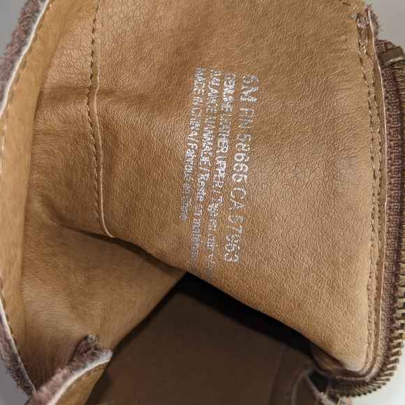 [SOLD]  -- BP TANDEM BOOTIEs brown suede leather booties size 6 - Picture 5 of 9